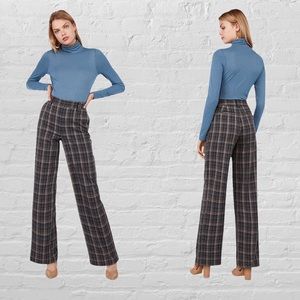 EXPRESS x Negin Mirsalehi plaid high waist trouser